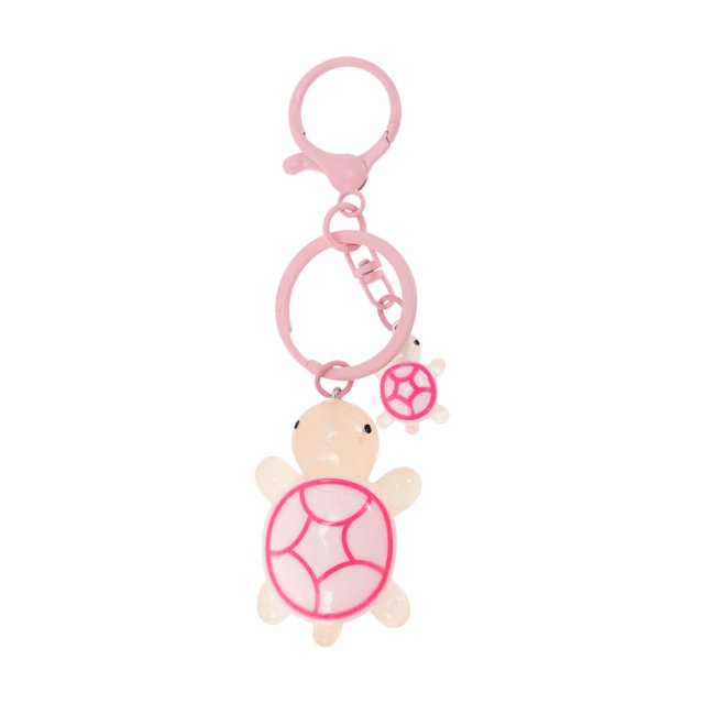 Ofertas Únicas 1 Pc Encantador Llavero de Tortuga Estiloso Accesorios para Bolsas 4.53″ Rosa Claro