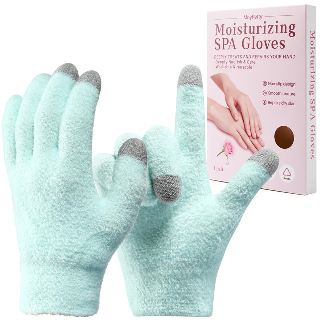 Guantes hidratantes MoyRetty con pantalla táctil de silicona, color verde