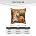 thumbnail image 4 of Fotbe Countryside Fruit White Horse Pattern Velvet Decorative Throw Pillow Covers with Elegant Piping, Soft Plush Cushion Cover for Sofa, Bed, Car, Office-18"x18", 4 of 8
