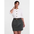 thumbnail image 2 of Scenario Women's and Women's Plus Crewneck Cardigan with Short Sleeves, Lightweight, Sizes XS-4X, 2 of 6