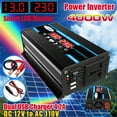 thumbnail image 3 of 12V to 110V Car Power Inverter with 300W Continuous & 4000W Peak Power, Dual LED Voltage Displays, 1 AC Outlet, 2 USB Ports, Multi-Protection, Cooling Fan, ABS Black Shell, Includes Lighter, 3 of 6