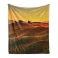 thumbnail image 1 of Italian Soft Flannel Fleece Blanket, Rural Landscape of European Mediterranean Old House in Countryside Farm Print Art, Cozy Plush for Indoor and Outdoor Use, 60" x 80", Orange White, by Ambesonne, 1 of 6