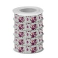 thumbnail image 2 of 5 Rolls Christmas Ribbon 1.5 inch Wide Decorative Ribbon for Gift Wrapping and Holiday Decorations Magenta Roses, 2 of 7