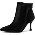thumbnail image 1 of BLISSFUL STEP Women's Pointed Toe Side Zip Stiletto Heel Ankle Boot, 1 of 7