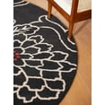 thumbnail image 4 of Rugsotic Carpets Hand Tufted Wool Eco-Friendly Area Rugs - 8'x8', Round, Black, Modern Contemporary Design, High Pile Handmade Anti Skid Rugs for Living Room, Bed Room (K00664), 4 of 6