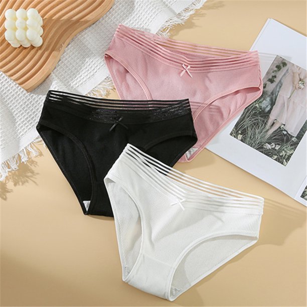 Bragas de algodón 3 unids/lote, bragas sólidas para mujer, ropa interior cómoda, calzoncillos amigables con la piel para mujeres, bragas íntimas sexis de tiro bajo Deng Xun unisex