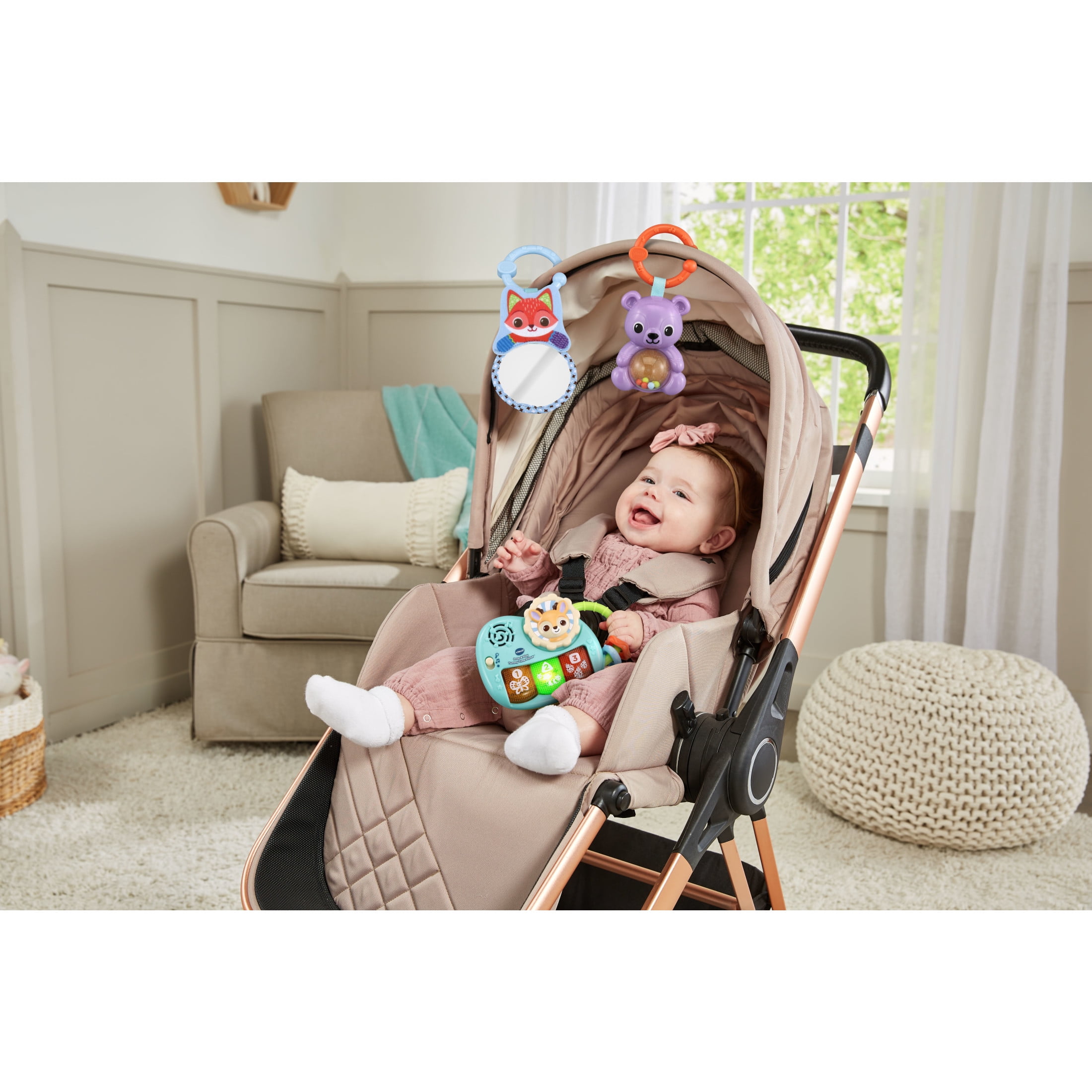 VTech Baby Prop & Play Tummy Time Pillow Fabric, Plastic with Accessories, Baby and Toddler Toys