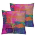 thumbnail image 2 of ARISTURING Art Abstract Pillow Cover Bright Fuchsia Magenta Pink Red Yellow Green and Blue Pillows Decorative Throw Pillows Farmhouse Decor for Home Cushion Case 2 pcs, 2 of 6