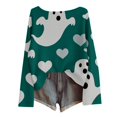 thumbnail image 4 of JUjie Pumpkin Sweatshirt for Women Round Neck Novelty Halloween Pullover Casual Fall Daily Halloween Tops Z27 Green M, 4 of 4