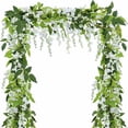 thumbnail image 4 of Monstrate Vides de glicinia artificiales ecológicas para decoración de jardín o hogar flores artificiales de bajo mantenimiento para Plantas Artificiales Blanco Alambre de hierro, 4 of 6