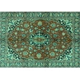 thumbnail image 1 of Ahgly Company Indoor Rectangle Medallion Turquoise Blue Traditional Area Rugs, 2' x 4', 1 of 4