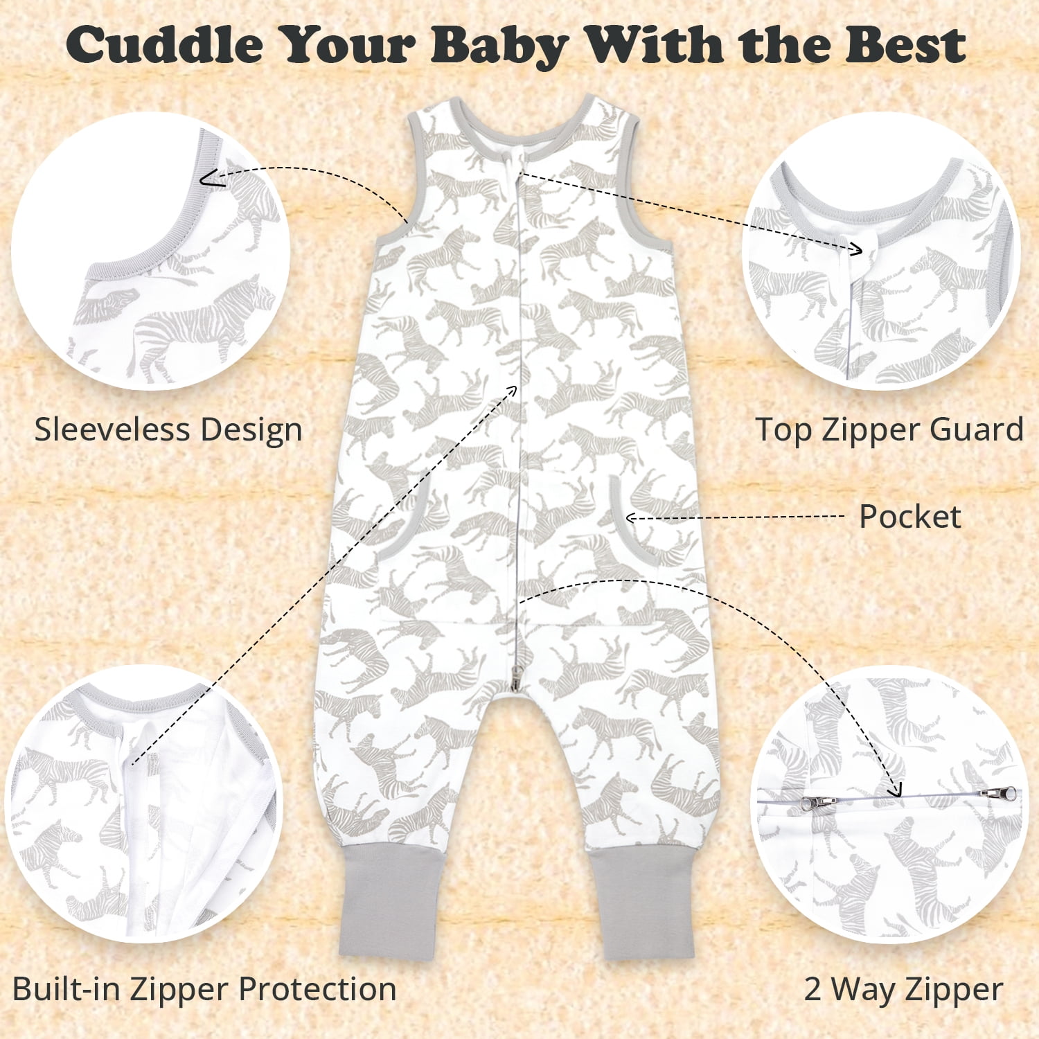 Toddler Sleep Sack for 3t-4t, 0.5 TOG Sleep Sack Baby Wearable Blanket, Toddler Baby Sleep Sack with Feet, Sleeveless Breathable Sleep Sacks for Baby Boys or Girls