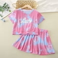 thumbnail image 3 of 2-10Y Toddler Little Girls 3 Piece Outfits Tie Dye Tee Crop Tops and Skirt with Underdress Shorts, 3 of 8