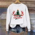 thumbnail image 6 of asdoklhq Christmas Women Sweatshirt Women's Round Neck Christmas Printed Sweatshirt Long Sleeved Top Sweatshirt White M, 6 of 6