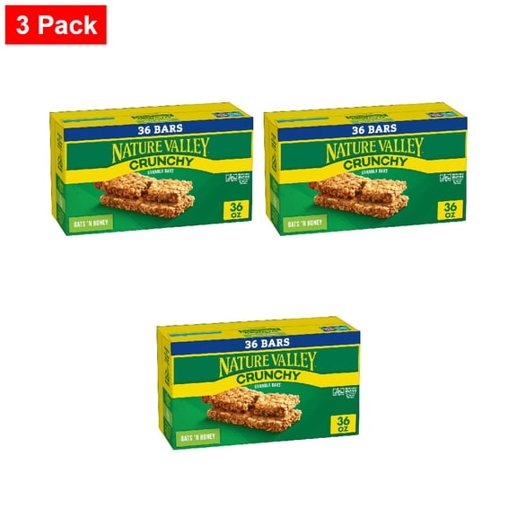 Nature Valley Oats & Honey Crunchy Granola bars 18 ct - 3 Pack