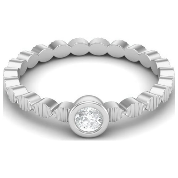 AVDAN 3mm Round Moissanite Diamond 925 Sterling Silver Stackable Women Gifts Ring