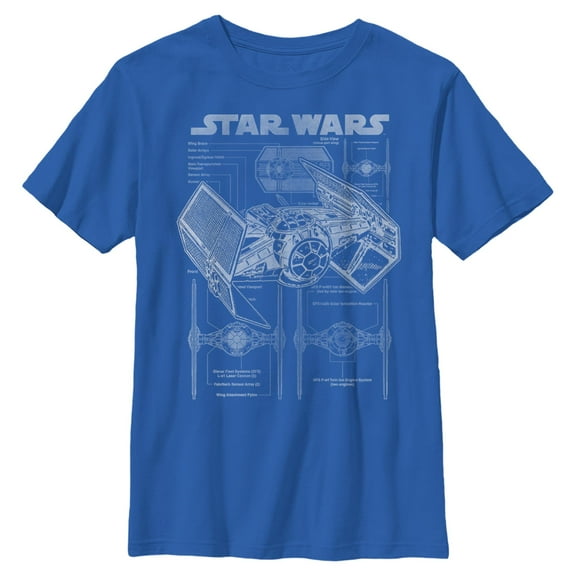 Boys Star Wars TIE Fighter Blueprint T Shirt