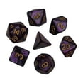thumbnail image 3 of 7x Polyhedral Dices Smooth D4-D20 for Math Teaching sets board Bar Table Board Games Violet Black, 3 of 7