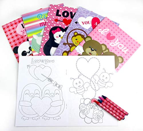 Download Tinymills Valentine S Day Coloring Book And Crayon Set For Kids Party Favors With 12 Coloring Books And 48 Crayons For Valentine S Day Party Goody Bag Stuffers For Kids Carnival Prizes Classroom