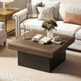 thumbnail image 2 of HOMCOM Square Coffee Table with LED Lights, 35-inch Center Table, Walnut, 2 of 10