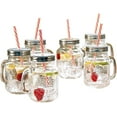 thumbnail image 4 of Estilo Mason Jar with Handle and Straw | Set of 6 | 16 oz Jars, 4 of 5