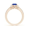thumbnail image 2 of ANGARA Natural Pear 1.3 ct Tanzanite Ring with Diamond Halo in 14K Rose Gold for Women (Size-9x6mm) | December Birthstone, Birthday, Anniversary, Jewelry Gift for Women | Natural Tanzanite Ring, 2 of 9