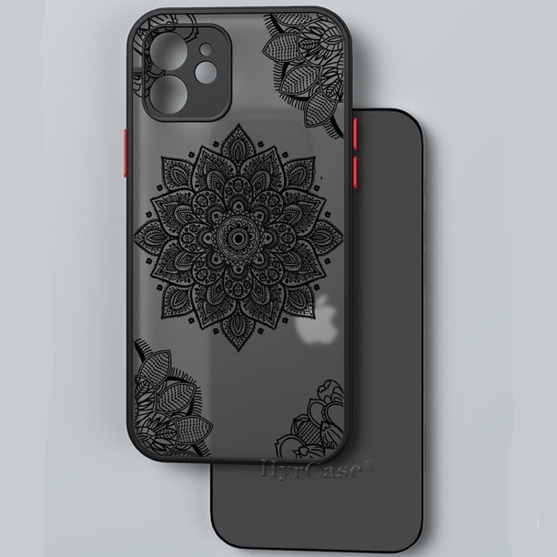Funda de flores de encaje Vintage Floral Sexy negra para iPhone 13 12 11 Pro Max X XR XS 7 8 Plus 6S Mini funda mate dura de parachoques suave Tan Jianjun unisex
