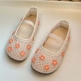 thumbnail image 5 of WZEIIOT Girls Summer Sneakers Breathable Mesh Flower Embroidered Soft Sole Flat Dance Shoes, 5 of 6