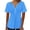 Blue2, variant on FAIWAD Womens Short Sleeve Tunic Tops Casual Button Down Tshirts Summer Ruched Solid Color Flowy Top