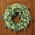 thumbnail image 4 of Corona de imitación de estilo nórdico, corona de flores falsas para decoración del hogar, sala de estar, techo, planta verde, enredadera de flores falsas para boda, 4 of 5