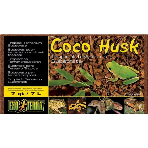 Exo Terra Coco Husk Brick Tropical Terrarium Reptile Substrate 7 qt Pack of 2