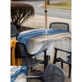 thumbnail image 6 of Square Outdoor Tablecloth with Umbrella Hole Moire Blue Brown Outside Table Cloth Waterproof Patio Table Cover Ombre Contemporary Abstract Geometric Zipper Tablecloths for Picnic Camping 54x54 Inch, 6 of 8