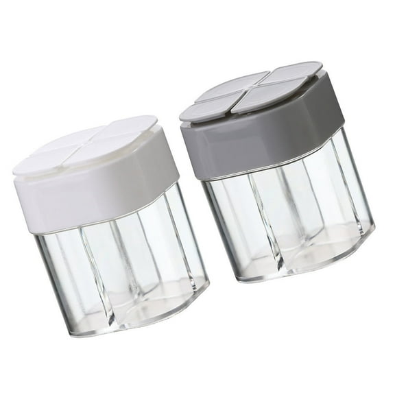 FRCOLOR  2 Pcs Four Seasoning Bottle Salt and Pepper Bowl Seasonings White