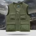 thumbnail image 2 of Feipeng Men's Casual Lightweight Outdoor Fishing Work Safari Travel Photo Cargo Vest Jacket Multi Pockets, 2 of 6