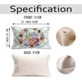 thumbnail image 4 of Happy Easter Lumbar Throw Pillow Covers 12x20 Inch Beautiful Easter Eggs Wreath Decorative Pillow Cover Spring Rectangle Oblong Pillow Cases Outdoor Cushion Cover for Couch (Easter), Blue, 4 of 6