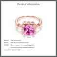 thumbnail image 6 of Gem Stone King 2.85 Ct Pink Created Sapphire White Created Sapphire 18K Rose Gold Plated Silver Ring, 6 of 6
