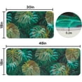 thumbnail image 2 of Kitchen Rugs Set of 2, Green Leaf Non-Slip Kitchen Mats, Soft and Absorbent Bath Mats for Floor, Washable Bath Rugs Non Skid for Bedroom, Front Door, Kitchen, Natural Leaf, 18"x 30" +18"x 47", 2 of 6