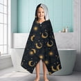 thumbnail image 6 of Dark Blue Sun Moon Wreath Pattern Hooded Bath Towel，60"x35" for Ages 3 To 12 Kids, Quick Dry Lightweight Soft Microfiber Hood Beach Towel Cover Up for Kids, 6 of 7