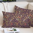 thumbnail image 2 of Botanical Birds Standard Pillow Covers, Art Abstract Leaves Purple Soft Breathable Throw Pillow Cases with Invisible Zipper, Decorative Pillowcase Pillows Protectors for Sofa Bed Chair 20"x26", 2 of 9