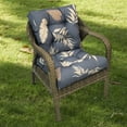 thumbnail image 3 of Topchances 42” x 21” Grey Leaves Outdoor Seating Cushion, Water Repellent, 3 of 8