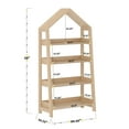 thumbnail image 6 of Buzz & Bloom Kids Open-Style Wooden Bookshelf with 4 Shelves and Covered Triangular Top, Natural, 6 of 10