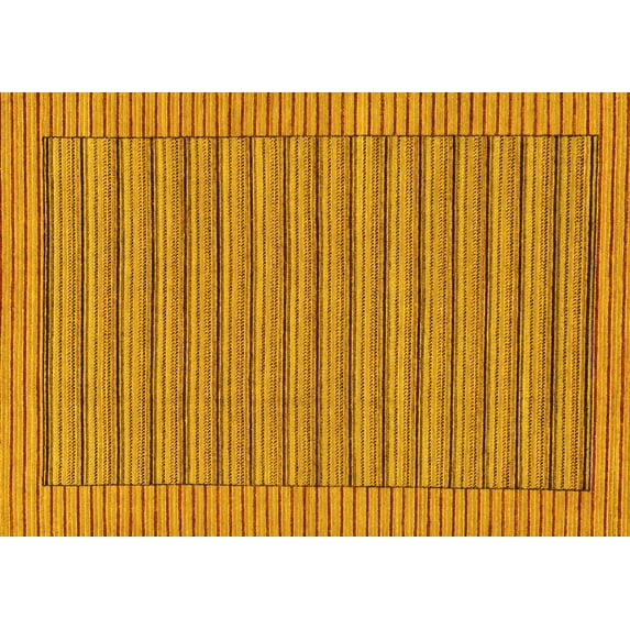 Ahgly Company Indoor Rectangle Abstract Yellow Modern Area Rugs, 7' x 9'