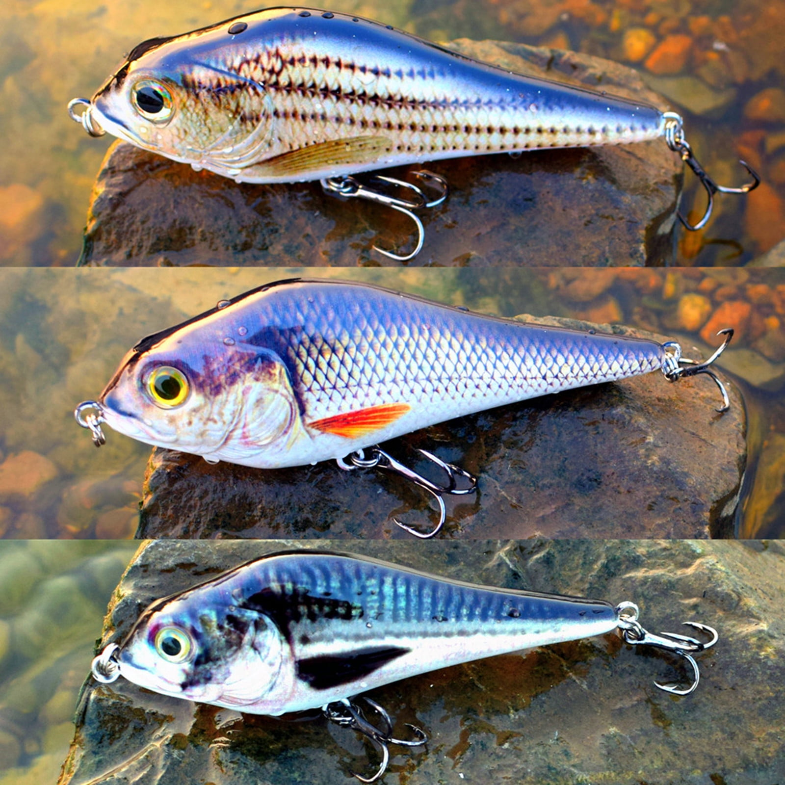 Fishing Lure Bait Swimbait Jerkbait 4.1inch 6inch Minow Fishhook Crankbait Muskie Bass Trout Lure  Fishing Tackle