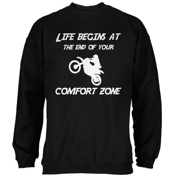 Comfort Zone Dirt Bike Black Adult Sweatshirt - Large