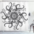 thumbnail image 1 of Ambesonne Octopus Shower Curtain, Nautical Mandala Art, 69"Wx75"L, Black White, 1 of 3