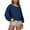 Navy, variant on Babysbule Womens Hoodless Sweatshirt Casual Long Sleeve Lightweight Crewneck Pullover Loose Solid Contrast Loose Tops