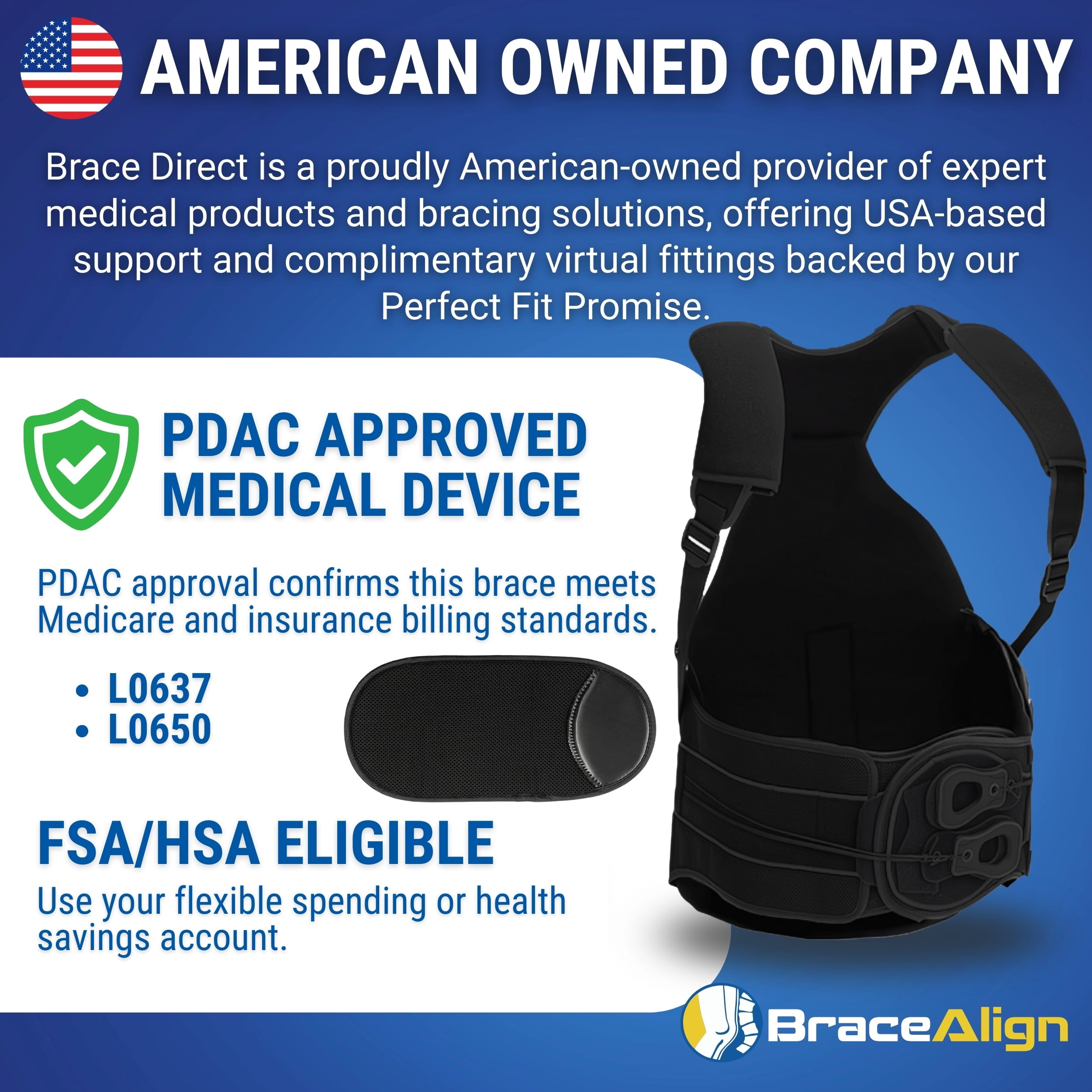 Brace Align ComfortCore TLSO Back Brace - Thoracic Lumbar Support for Kyphosis, Herniated Disc & Spinal Stenosis (PDAC L0456 L0457)