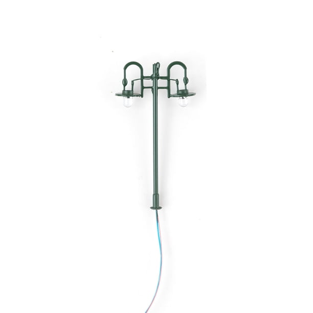 Yuarrent Modelo de poste de luz a escala 1:200, Micro diseño de construcción para el hogar, decoraciones, luces LED de vía férrea, manualidades, Artesanía Verde (1:200) (Blanco) Yuarrent HA066918-11