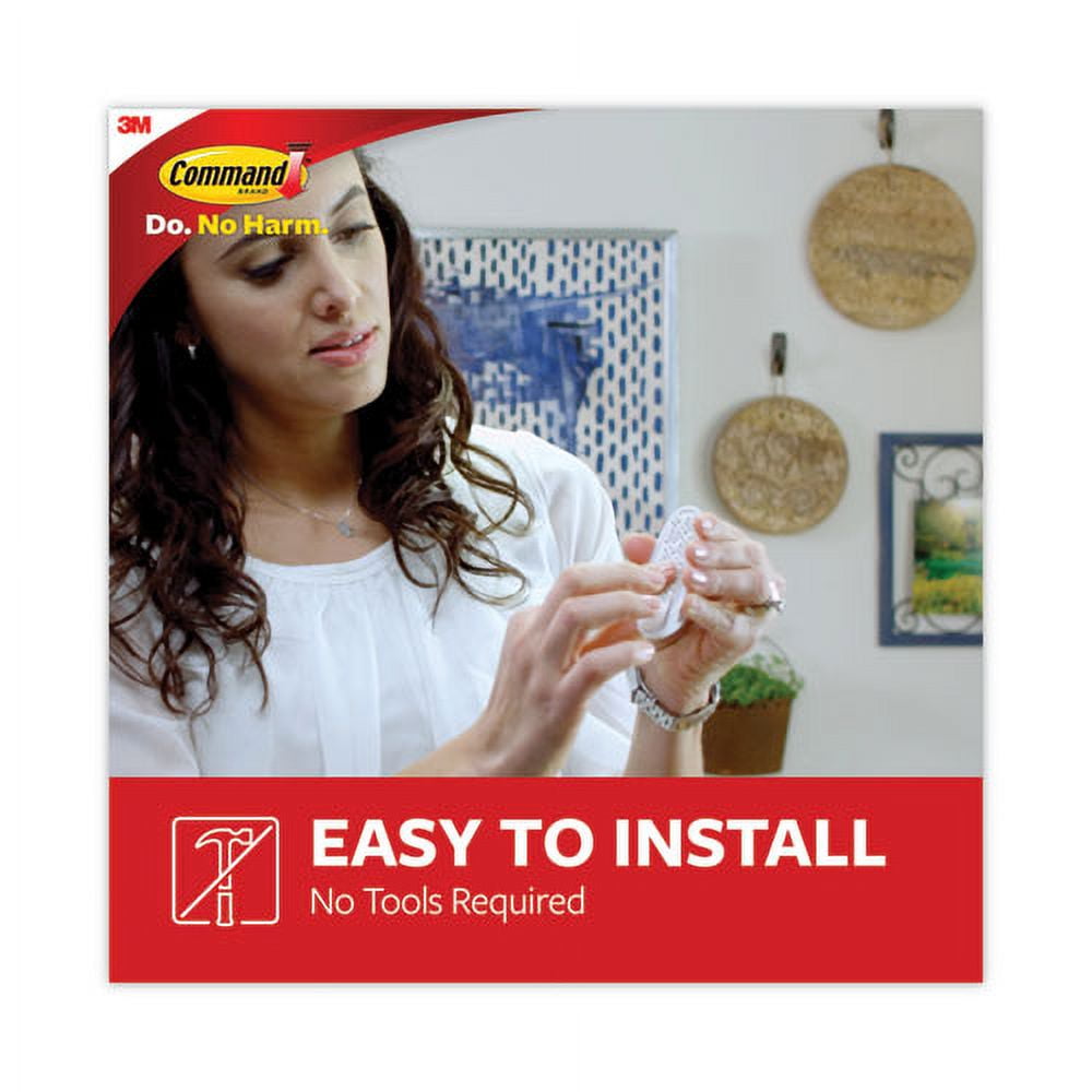 General Purpose Hooks, Plastic, White, 3 Lb Cap, 37 Hooks And 48 Strips/pack | Bundle of 10 Packs