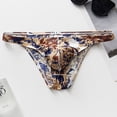 thumbnail image 4 of Calzoncillos de seda helada con estampado para hombre, ajustados, transpirables, elásticos, de cintura baja, sexys, de nailon, de una pieza, 4 of 6